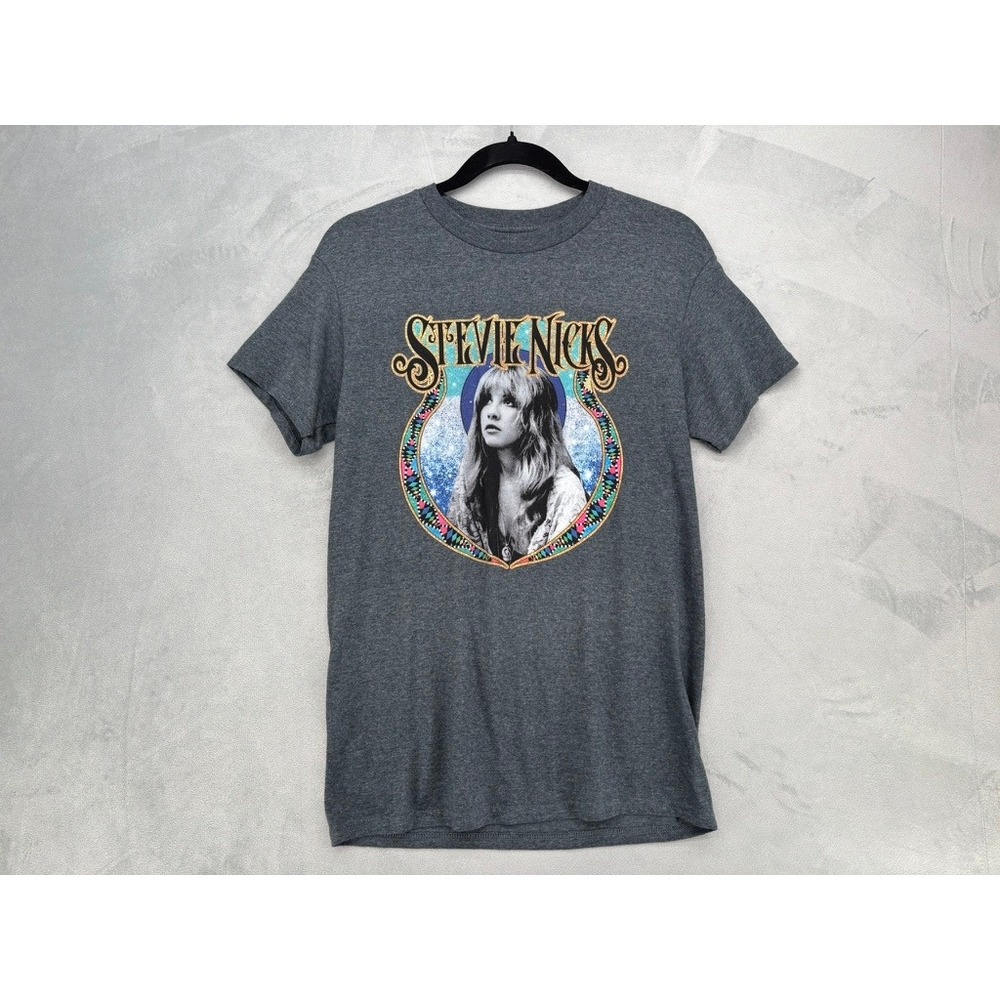 Gildan Stevie Nicks T-Shirt Men Small Gray Graphic Rock Band Tee Fleetwood Mac
